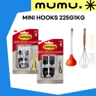 [3M] Command Mini Hooks – Metal / Black – 225g Capacity – 4pcs Set