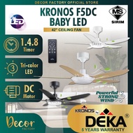 DEKA KRONOS F5DC BABY LED 46" 5 Blades 7 Speed Control DC Motor Remote Control DEKA Ceiling Fan with Light Kipas Siling