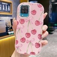 Case For Samsung Galaxy A12 4G A12 5G A22 4G M12 F12 Cherry Phone Shockproof Round And Fat