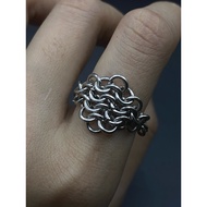 DIAMOND Ring, HANDMADE chain ring, unisex ring, men's and women's chain ring