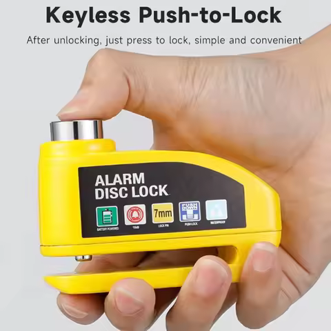 Bike Disc Lock Warning Motorcycle Alarm Lock 130DB Security Alloy Anti Theft Waterproof Brake Rotor 