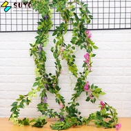 SUYO 7FT Artificial Flowers Wedding Decoration Hanging Garland Home Decor Green Leaves Fake Ivy Vine