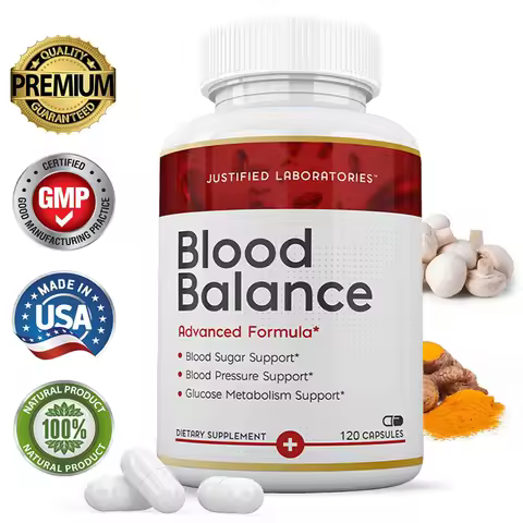 Natural Blood Balance Capsules - Vitamin C, B6,12,Hawthorn, Heart & Blood Sugar Balance Circulation 