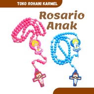CATHOLIC CHILDREN'S ROSARY NECKLACE – 8MM CHALK BEAD CATHOLIC ROSARY/ SEKAMI ROSARY/