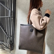 中古正品 Celine 凱旋門 黑色老花 托特包 單肩包 電腦包