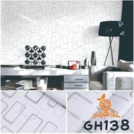 PUTIH Fr20fr21 Wall Wallpaper|Wallpaper Sticker Wall White Square 3D - 45Cm X 10m Rfr201R515