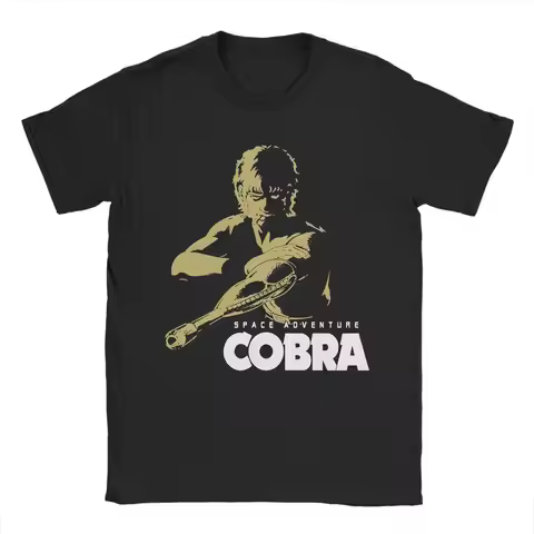 Humorous Space Adventure Cobra T-Shirts for Men O Neck 100% Cotton T Shirt Anime Short Sleeve Tees G