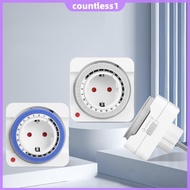 【NEW】 24-Hour EU Plug-in Heavy Duty Outlet Timer with 15 Minute Intervals Universal Socket Timer