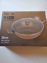 康寧Corelle Visions 28cm雙耳中式炒鍋 (連玻璃蓋)