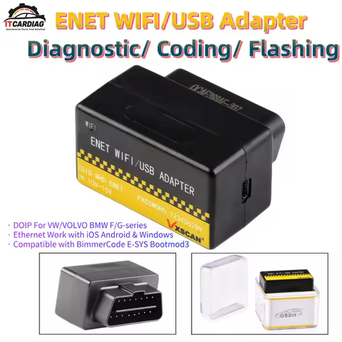 OBD ENET WIFI/USB Ethernet Adapter DOIP For VW/VOLVO /BMW F/G series Compatible with BimmerCode E-SY