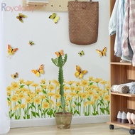Matte Flower Butterfly Wall Sticker for Bedroom Living Room Decoration