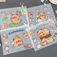 SFBSF Capybara File Bag, Cute Cartoon Transparent Test Paper Storage Pouch,  PVC Large Opening Porta