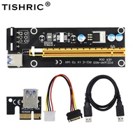 TISHDRIC VER 006 PCI-E RISER Card Graphics Extension Cable 60cm PCI Express 1X To 16X Extender USB3.0 Cable For GPU Miner Mini