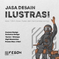 Jasa Desain Ilustrasi kaos T-Shirt dan merchandise