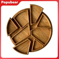 Wooden Snack Serving Tray Appetizer Serving Platter Desserts Table Tray Round Decorative Charcuterie