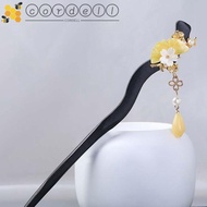 CORDELL Wooden Hair Stick, Chinese Style Flower Hanfu Hairpin, Antique Hair Sticks for Buns Hanfu Headwear Hair Chopstick Cheongsam Accessories