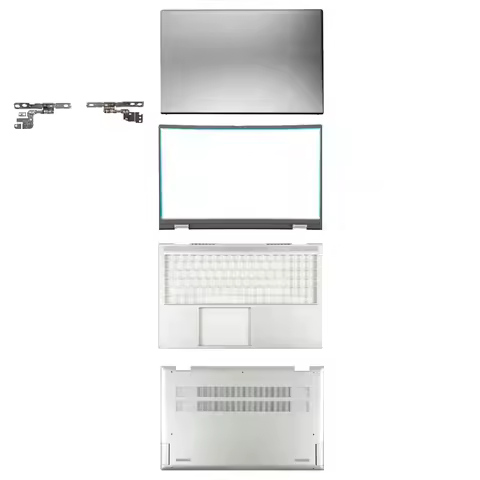Laptop For Dell Inspiron 15 Plus 7510 LCD Back Cover Bezel Palmrest Bottom Case Hinges 007DY0 Silver