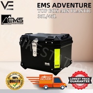 EMS ADVENTURE Top Box Motorcycle P Series ABS Plastic - Aluminium Design 35L/45L Monorack Rear Box