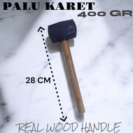 PALU KARET 400GR HITAM RRC IMPORT GAGANG KAYU ASLI 2059