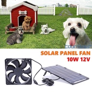 10W 12V Solar Exhaust Fan Air Extractor Portable Waterproof Outdoor for Greenhouse Dog Pet House Home Ventilation Equipment [countless.my]