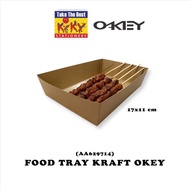 OKEY Paper Tray Kraft Food Tray 310 Grams (Size 17 x 11 x 4.5 cm) - 1 Pack = 50 Pcs
