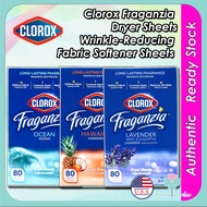 Clorox Fraganzia Dryer Sheets Wrinkle-Reducing Fabric Softener Sheets Dryer Sheets USA