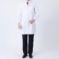 Medical Student White Lab Coat with Elastic Cuffs Skin-friendly Design for Hospital Scientist School