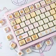 Butter Bear Keycap MOA Profile 130 Keys PBT Dye Sublimation Aula F75 F99 RK100 Mechanical Keycaps Ro