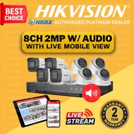 COD Hikvision with Audio 8CH 2MP Eco HD CCTV Package DIY 1080p - 8 Camera Mobile View | CCTV Kit