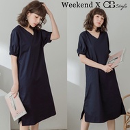 SG LOCAL WEEKEND X OB DESIGN CASUAL WORK WOMEN CLOTHES PUFF SLEEVE SIDE SLIT MIDI DRESS 2 COLORS S-XXXL SIZE PLUS SIZE