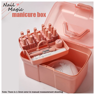 Nail Magic Manicure Storage Box 2-Layer Portable Nail Art Box Multipurpose Tool Box Home Storage Box