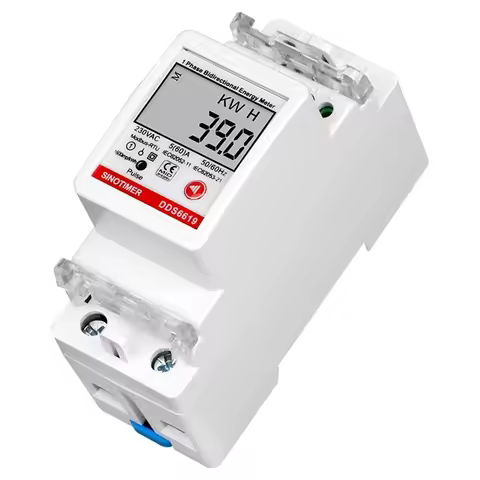 AC88-2P DIN-Rail Single-Phase Energy Meter Multifunction AC220V 5(60)A Voltage Current Power Energy 