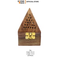 Handmade Wooden Pyramid Sambrani Holder | Incense | Dhoop | Agarbatti Stand Holder | Wooden Incense 