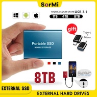 4TB SSD Hard Drive 8TB Portable SSD External SSD Hard Disk for Laptop Desktop Type-c USB 3.1 SSD Portable Flash Memory