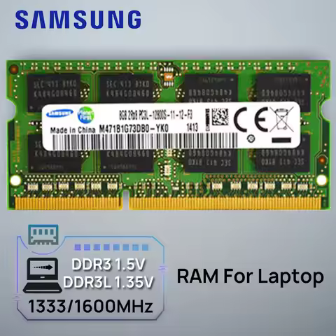 Samsung Laptop Memory DDR3L 1.35V / DDR3 1.5V 1333 1600 MT/s MHz 4GB 8GB RAM 204pin SO-DIMM Memory S