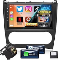 Android 4G + 64G Car Radio for Mercedes Benz C/GLK Class W203 W209 C180 C200 2005-2009, 9 Inch Touch