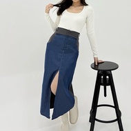 Faye - JOANA SKIRT | DENIM LONG SKIRT | DUALTONE SKIRT