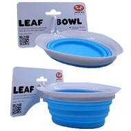 UNITED PETS Silicon Collapsible Leaf Bowl (Grey / Light Blue) (250Ml)