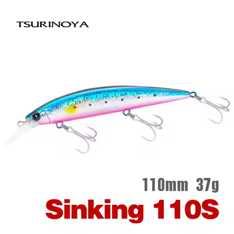 TSURINOYA 110mm 37g Heavy Weight Sea Fishing Lure Max 80m Ultra Long Casting Sinking Minnow WIZARD 1