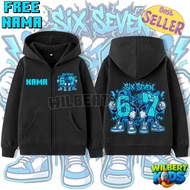 Six Seven 67 Anomali Steal Kids Zipper Hoodie Brainrota Six Seven 67 Kids Zipper Jacket/ Free Name