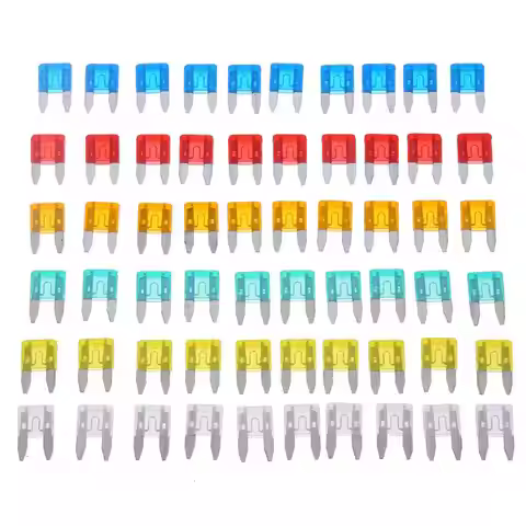 60pcs Mini Car Fuses 5A 10A 15A 20A 25A 30A Mixed Set Kit Amp with Box Clip Assortment Auto Blade Ty