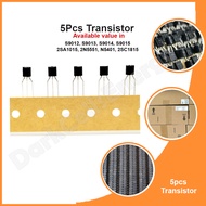 5pcs Bipolar Transistor 2N5401, 2N5551, S9012, S9013, S9014, S9015, 2SA1015, 2SC1815 PNP NPN TO-92