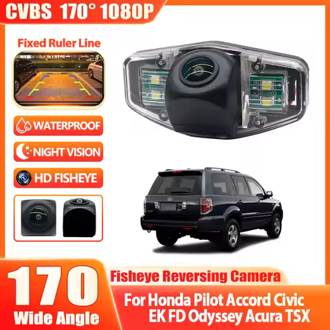 HD 170 Degree Fisheye Car Rear View Wireless Camera For Honda Pilot Accord Civic EK FD Odyssey Acura
