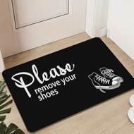 Please Remove Your Shoes Pattern Welcome Rug Kitchen Bathroom Entrance Doormat Non-slip Bedroom Deco