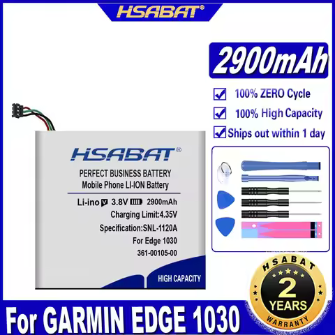 HSABAT 361-00105-00 2900mAh Battery for GARMIN EDGE 1030 bicycle Handheld GPS navigation Batteries