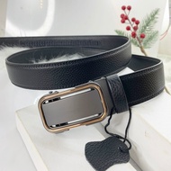 Men's full-grain cowhide belt with automatic buckle, 3.5cm version HS02