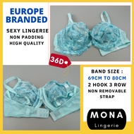MONA Sexy Bra WIred Lace See Through Transparent Bra Seksi Menggoda Coli Wanita Seksi Europe 性感内衣