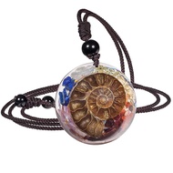 【Direct From Japan】[MerCie] Orgonite Pendant Natural Stone Pendant 7 Chakras Power Stone Necklace Cl