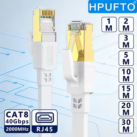 Ethernet Cable Cat 8 40Gbps 2000MHz High Speed Internet Network Cable Shielded RJ45 Lan Cord Cat8 Pa