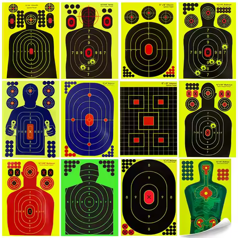 10PCS 12X18 Inch Shooting Target Paper Archery Training Practice Target Adhesive Reactive Splatter G